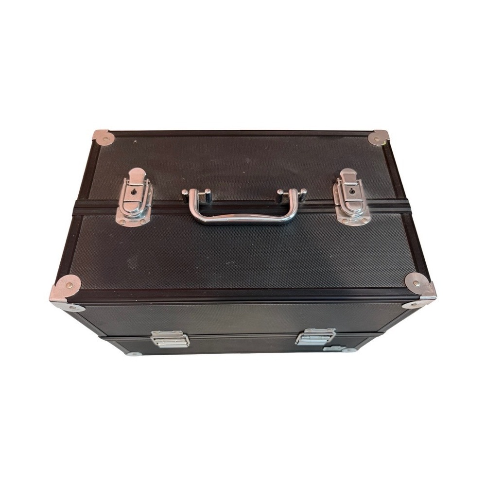 Caboodles Professional Makeup Train Case Black Pink 6 Cantilever Trays with Key - Picture 7 of 7